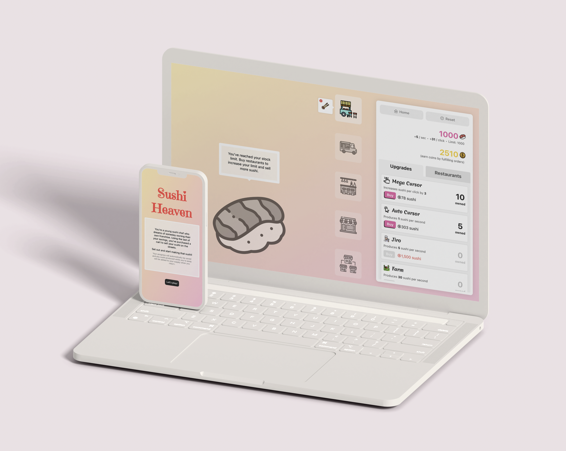 Sushi Heaven mockups